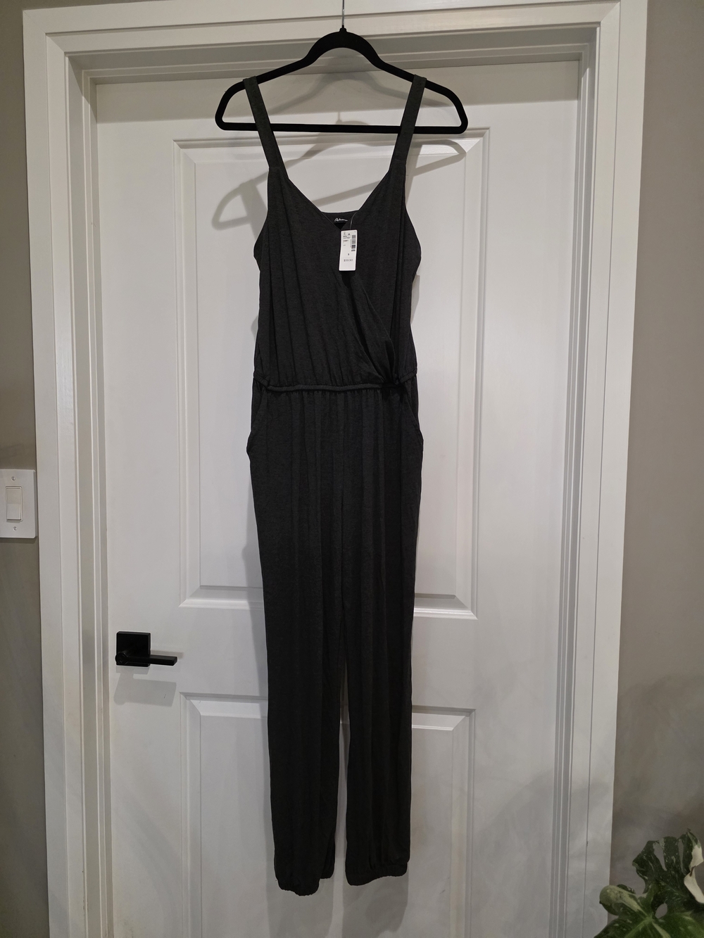 Reitmans Dark Charcoal Sleeveless Jumpsuit